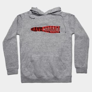 Electrical Humor, Funny Journeyman Red typography, Squeezy Hammer Hoodie